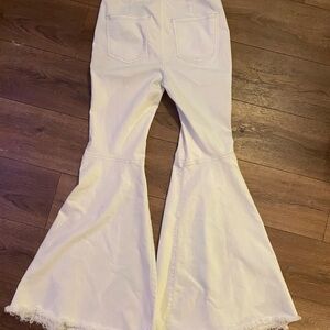 Free People White Flare Jeans